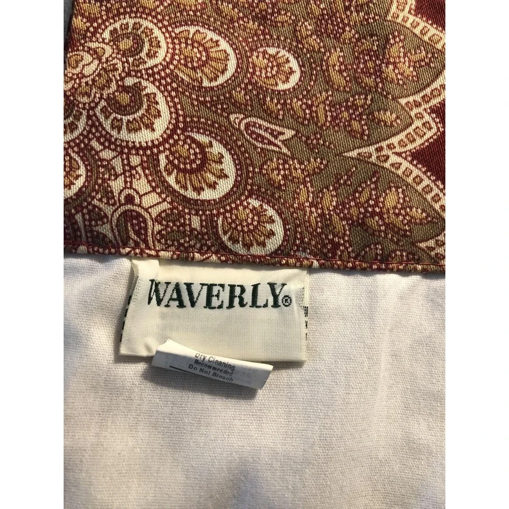 Waverly Swag Valance Pair Of 2 Red Paisley Country Lined Cotton USA Window 48x10